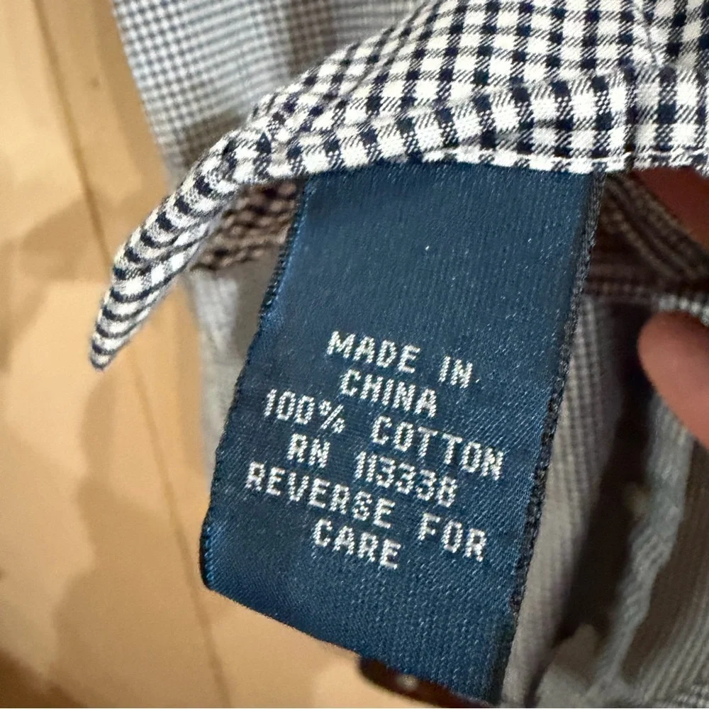 Ralph Lauren Navy Checkered Kids Button Down Shirt
